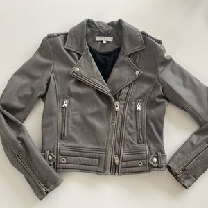 IRO Dylan Cropped Leather Moto Jacket